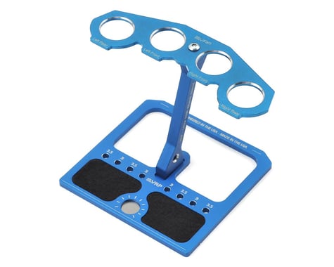 VRP 1/10 Aluminum Shock Stand w/Parts Tray & Storage Pouch (Blue)