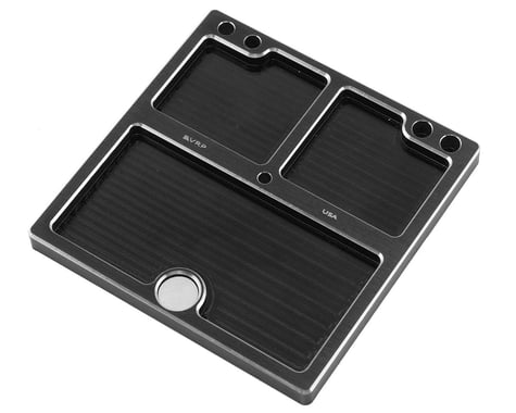VRP 80x80mm Aluminum Small Parts Tray w/Storage Pouch (Black)