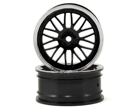 Vaterra 12mm Hex 54x26mm Front Deep Mesh Wheel (2) (Chrome/Black)