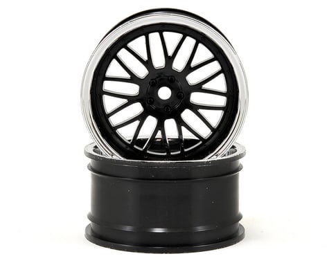 Vaterra 12mm Hex 54x30mm Rear Deep Mesh Wheel (2) (Chrome/Black)