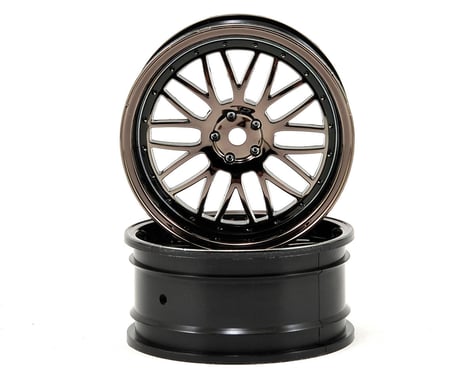 Vaterra 12mm Hex 54x26mm Front Deep Mesh Wheel (2) (Black Chrome)