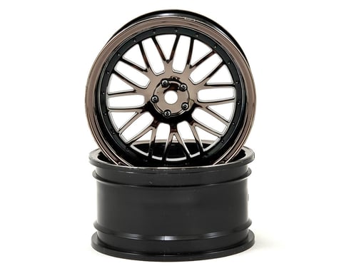 Vaterra 12mm Hex 54x30mm Rear Deep Mesh Wheel (2) (Black Chrome)