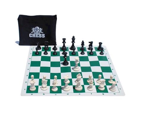 Wood Expressions WE Games 10-1054 Ultimate Compact Tournament Chess Set with Green Silicone Chess Board