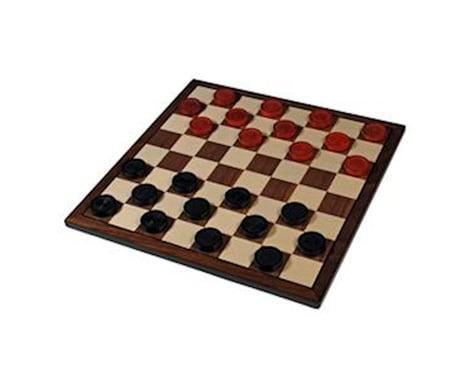 Wood Expressions Nostalgic Red and Black Wooden Checkers Set