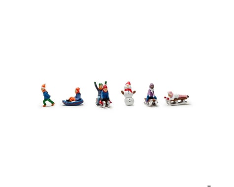 Woodland Scenics HO Scale Children Sledding Micro Figures Set