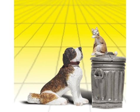 Woodland Scenics G Dog w/Cat on Trashcan