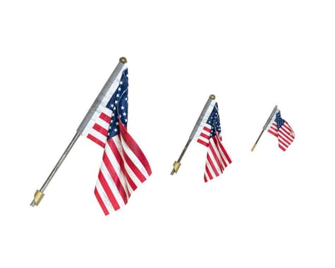 Woodland Scenics N Scale Value Pack: Wall Mount U.S. Flags w/Spotlight