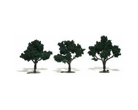 Woodland Scenics Ready-Made Tree, Dark Green 3-4" (3)
