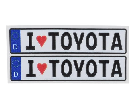 WRAP-UP NEXT REAL 3D E.U. License Plate (2) (I LOVE TOYOTA) (11x50mm)