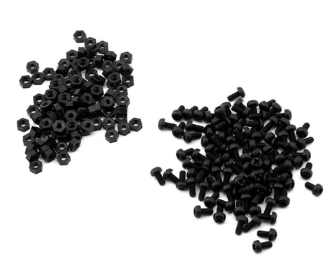 eXcelerate Machined Nylon Screws & Nuts Set (Black) (100) (3x6mm)