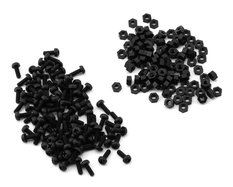 eXcelerate Machined Nylon Screws & Nuts Set (Black) (100) (3x8mm)