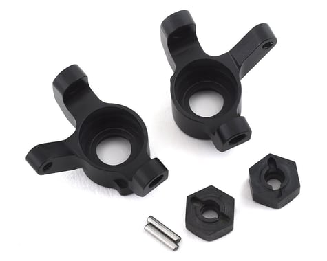 Xtra Speed Wraith Tanky Tracks Aluminum Front Knuckle w/Hex Adapter (Black) (2)