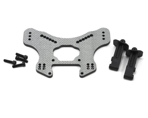 Xtreme Racing 4mm Carbon Fiber Short Course Truck Front Shock Tower (Silver) (Losi 8ight 2.0)