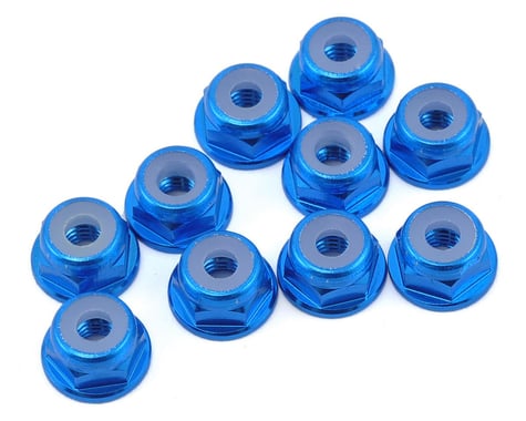 Yeah Racing 3mm Aluminum Flanged Lock Nut (10) (Blue)