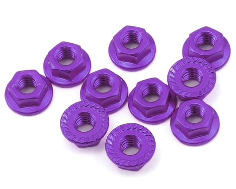 Yeah Racing 4mm Aluminum Serrated Lock Nut (10) (Purple)