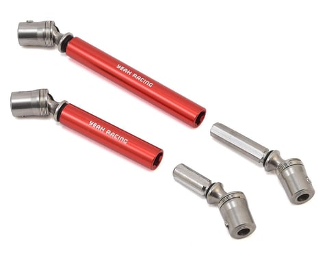 Yeah Racing Stainless Steel Front & Rear Center Shaft Set for Traxxas TRX-4 (Red)