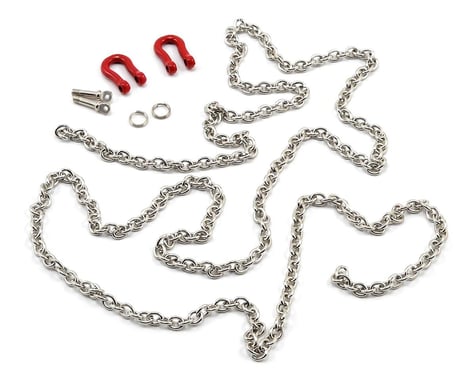 Yeah Racing 96cm 1/10 Crawler Scale Steel Chain w/Red Shackles