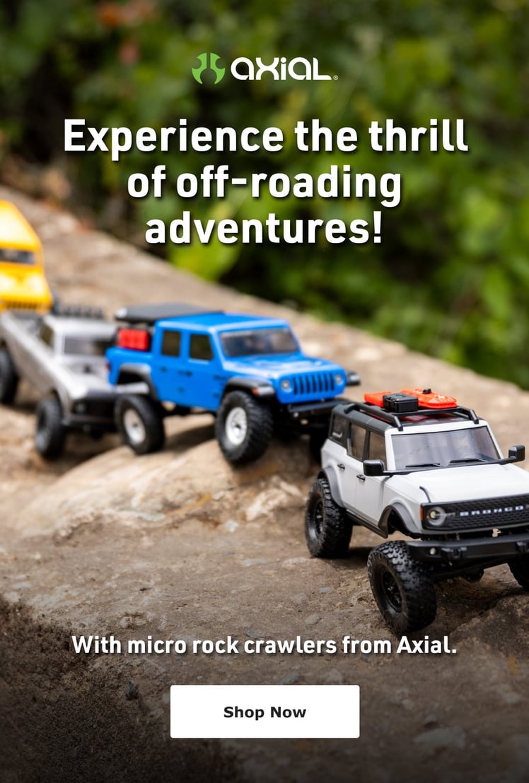 Experience the thrill of off-roading adventure! With micro rock crawlers from Axial. - Shop Now