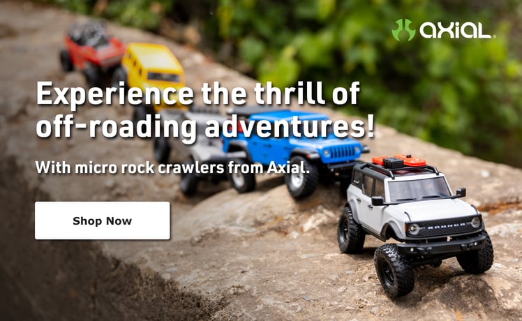 Experience the thrill of off-roading adventure! With micro rock crawlers from Axial. - Shop Now