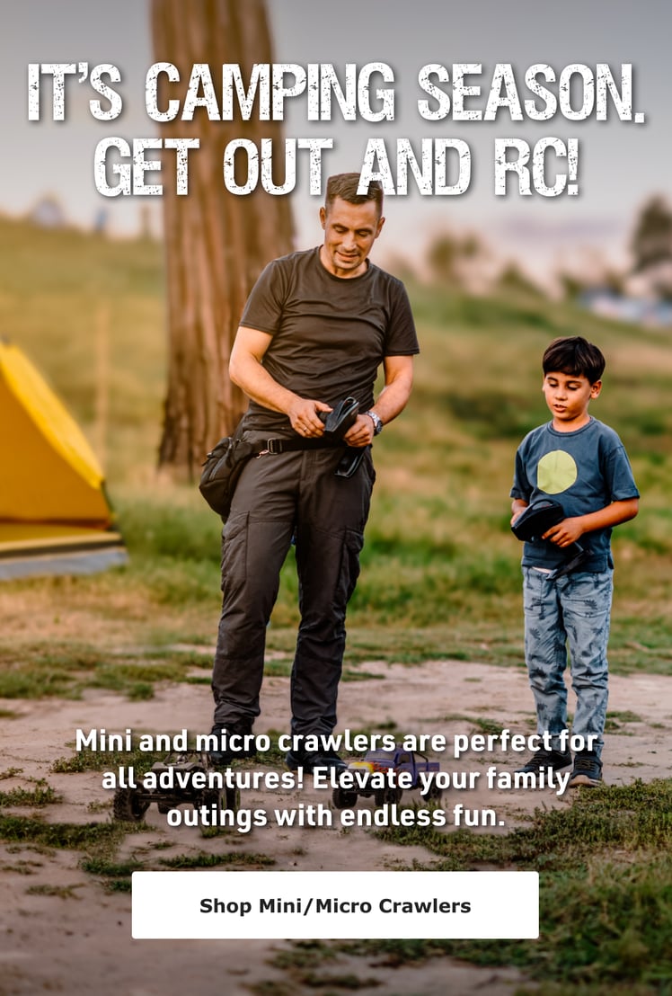 It's camping season. Get out and R/C! Mini and Micro crawlers are perfect for all adventures! Elevate your family outings with ends fun. Shop Mini/Micro Crawlers