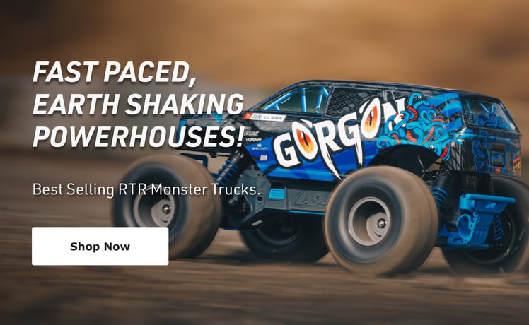 Fast Paced, Earth Shaking Powerhouses!  Best Selling RTR Monster Trucks. - Shop Now