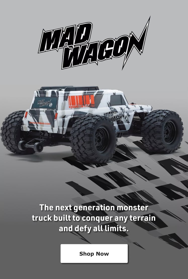 Kyosho Mad Wagon - The next generation monster truck built to conquer any terrain and defy all limits. Shop Now
