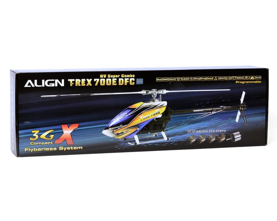 Align T-REX 700E DFC HV Flybarless Super Combo Kit w/Motor, ESC, Gyro, 4  Servos & CF Blades