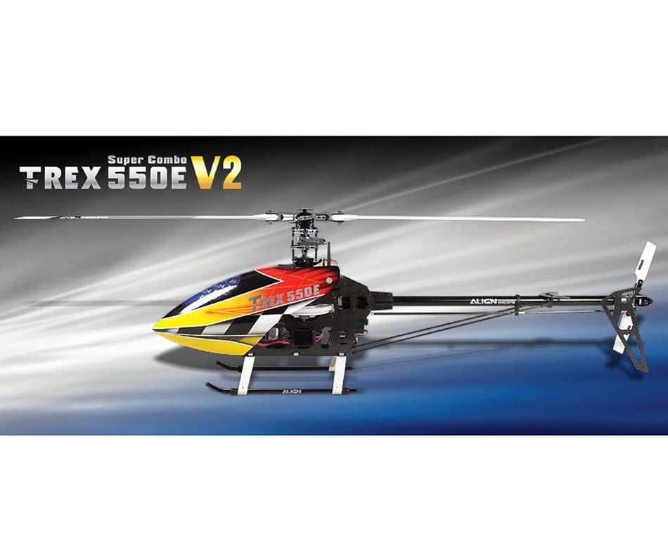 Align T-Rex 550E Helicopter V2 Combo Kit w/Motor, ESC, 4 Servos, Gyro & CF  Blades