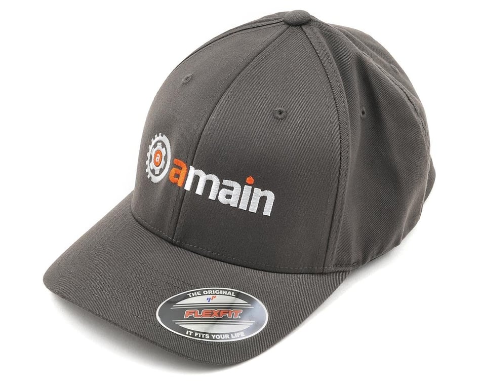 AMain FlexFit Hat w/Gears Grey) - Logo (Dark Hobbies [AMN2007-L/XL] AMain (L/XL)