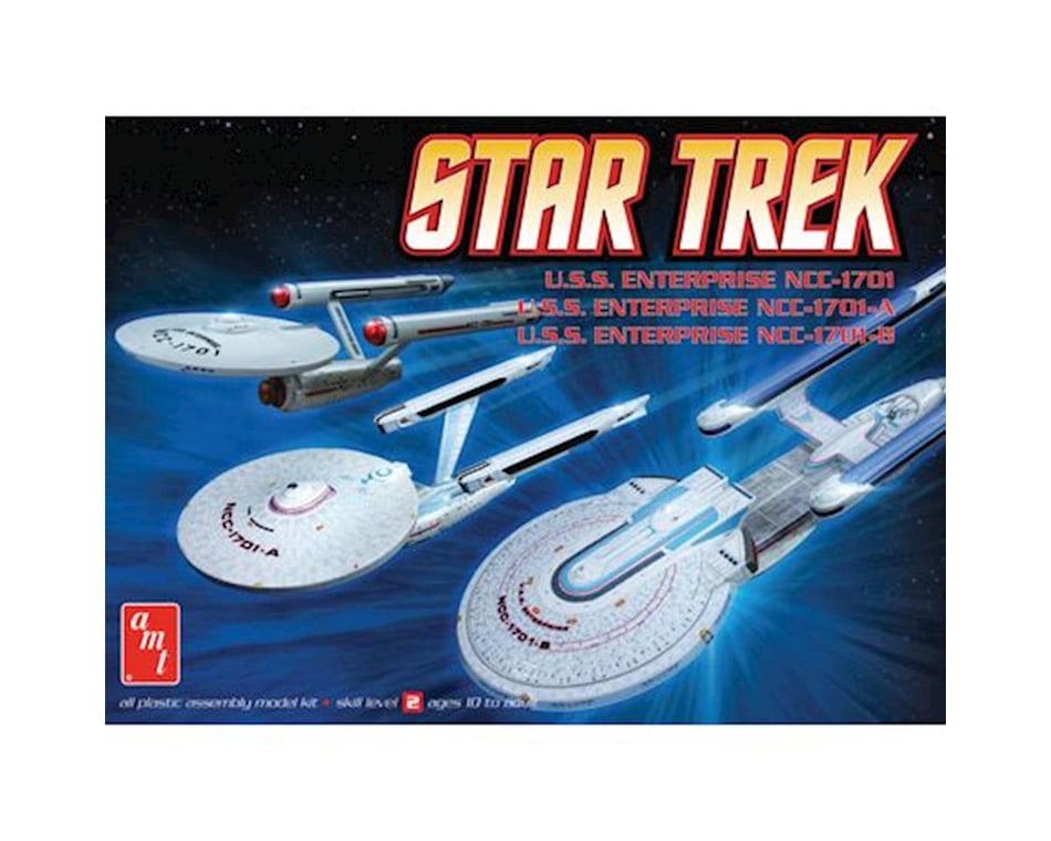 AMT Star Trek 1/2500 Enterprise 3 Vessels Set English Plastic Kit Amt660 10 for sale online 