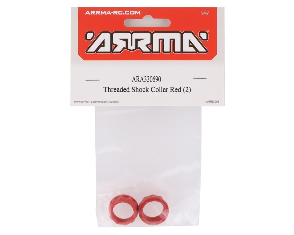 Arrma Infraction Mega/Vendetta 3S BLX Threaded Shock Collar (2) (Red)