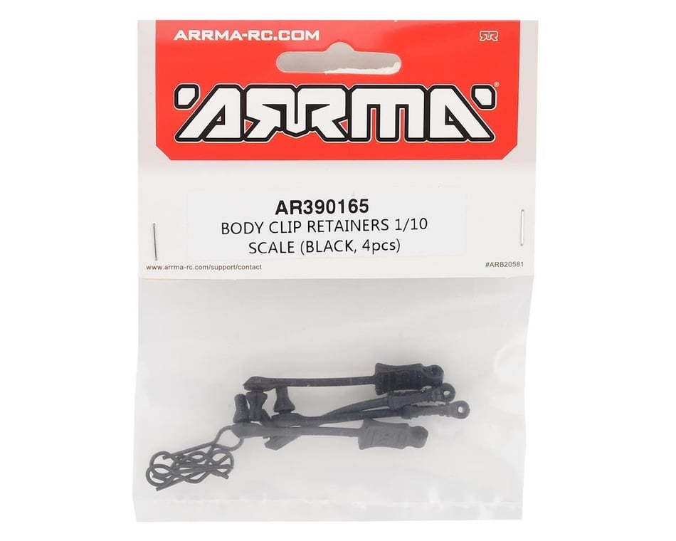 ARRMA Body Clip de retenue à l'échelle 1/10 Noir AR390165 4 