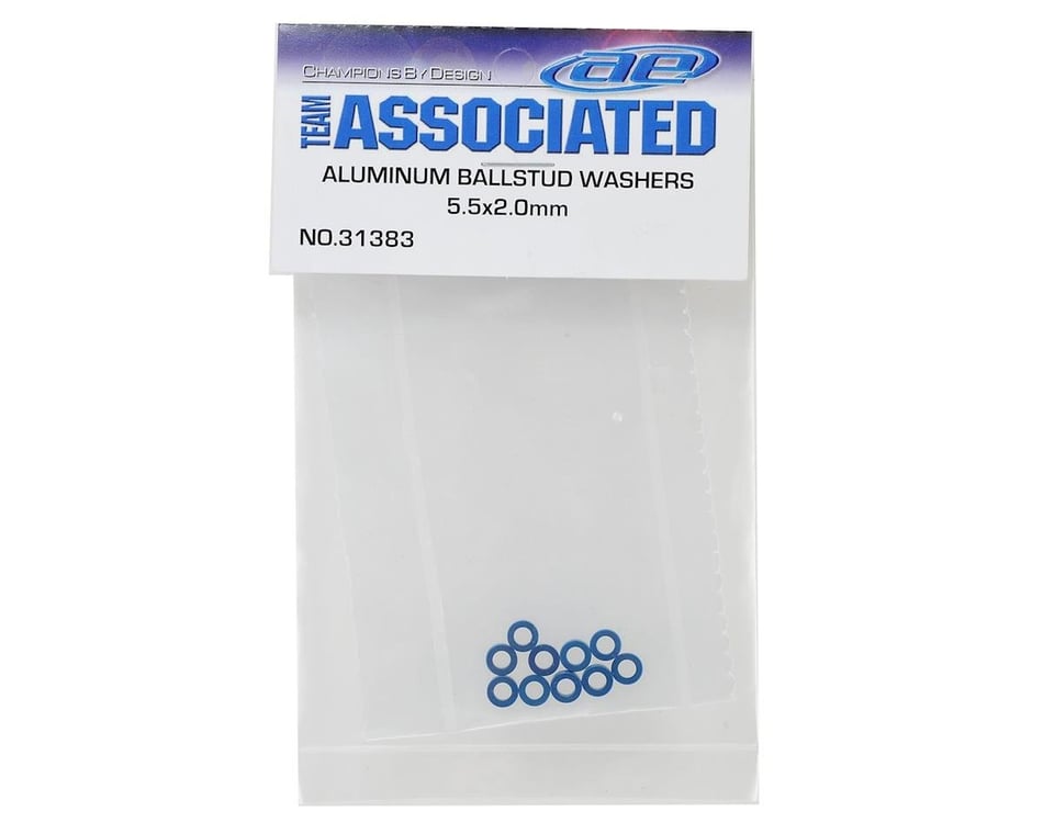 Associated Ballstud Washers 5.5x2.0mm Blue Aluminum ASC31383 