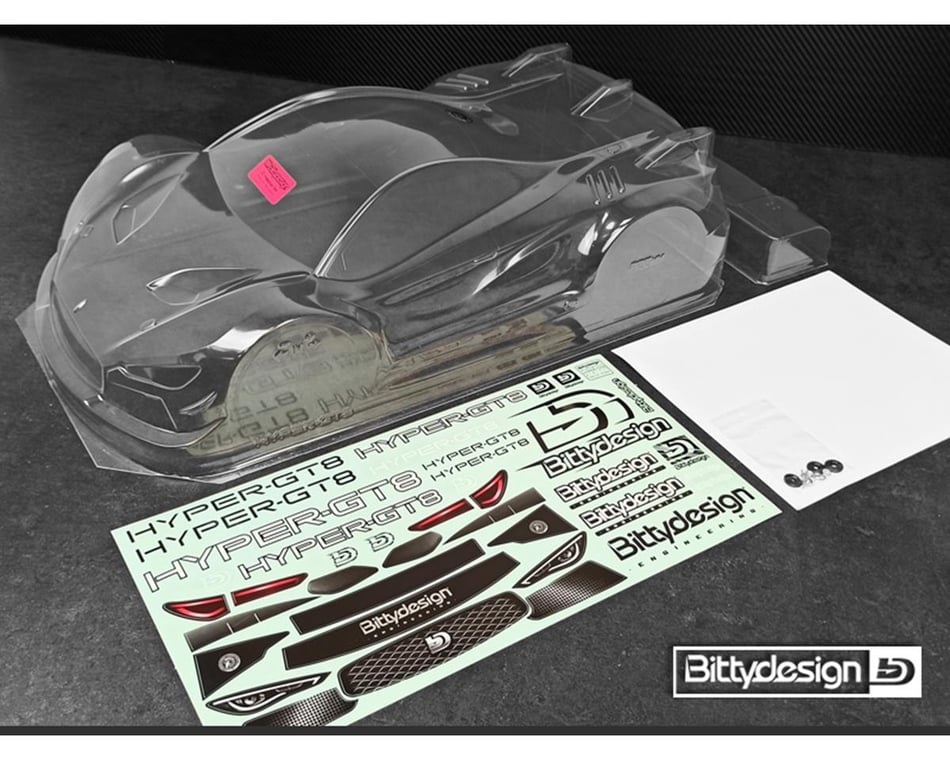 Bittydesign Hyper GT8 1/8 On-Road GT Body (Clear) (325mm Wheelbase)