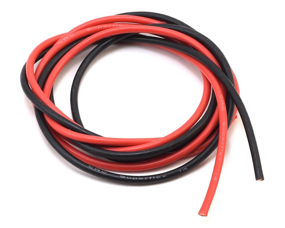 10/12/14/16 AWG Gauge Wire Flexible Silicone Copper Cables RC Black Red  1M+1M