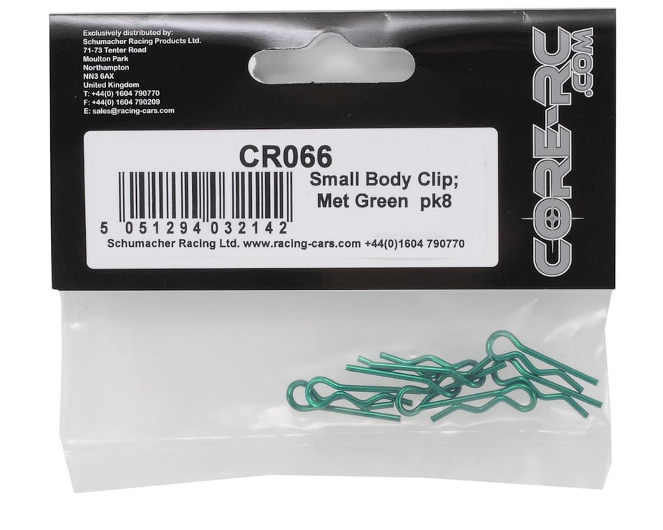 Core-RC 1/10 Scale Small Body Clip (Metallic Green)