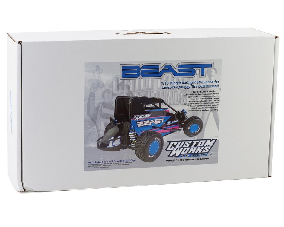 Custom Works Beast Midget 1 10 Electric Dirt Oval Kit CSW0650 AMain Hobbies