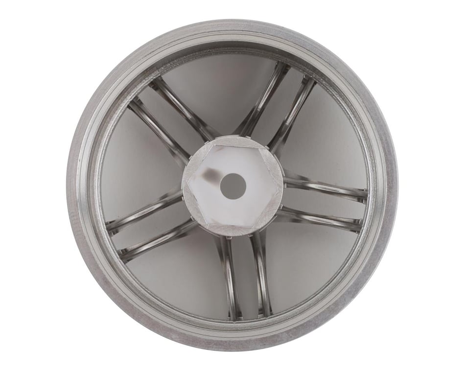 Mikuni AVS Model T5 5-Split Spoke Drift Wheels (Matte Silver) (2) (5mm  Offset) w/12mm Hex