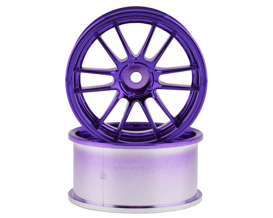 Mikuni Ultimate GL 6-Split Spoke Drift Wheels (Plated Purple) (2) (5mm  Offset) w/12mm Hex