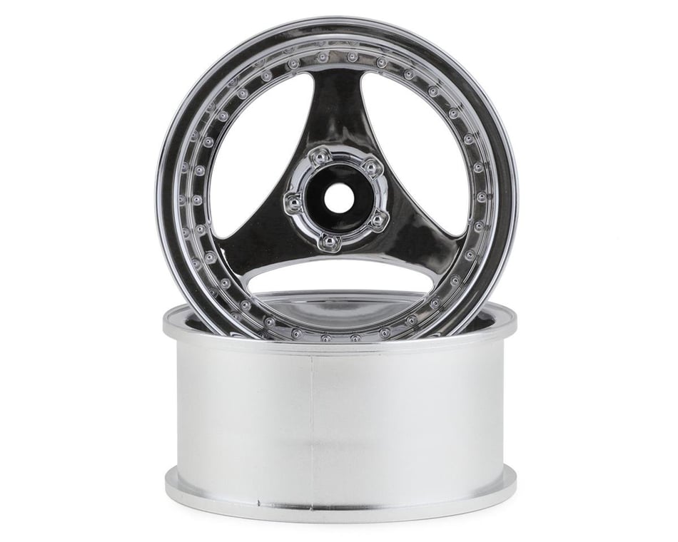 Mikuni Yokohama Advan Oni Kai Drift Wheels (Matte Silver) (2) (5mm Offset)  w/12mm Hex