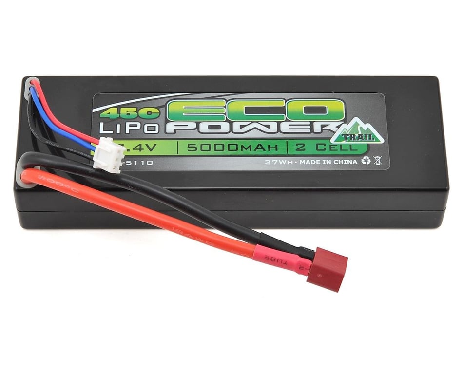 EcoPower Trail 2S 45C Hard Case LiPo Battery (7.4V/5000mAh) [ECP-5110] -  AMain Hobbies