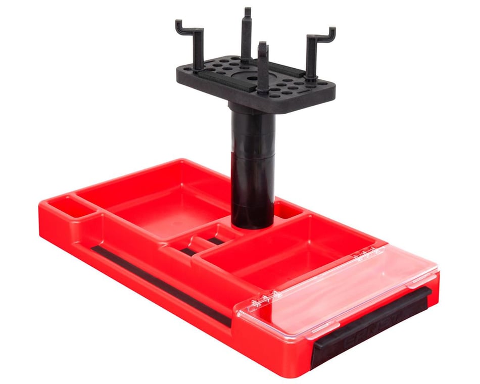 Ernst 10-Compartment Plastic Organizer Tray, Red