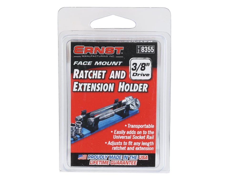 3/8 Face Mount Ratchet and Extension Holder - Black