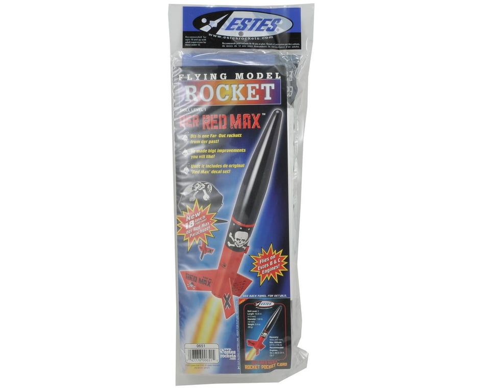 Estes 0651 Der Red Max Flying Model Rocket Kit for sale online 