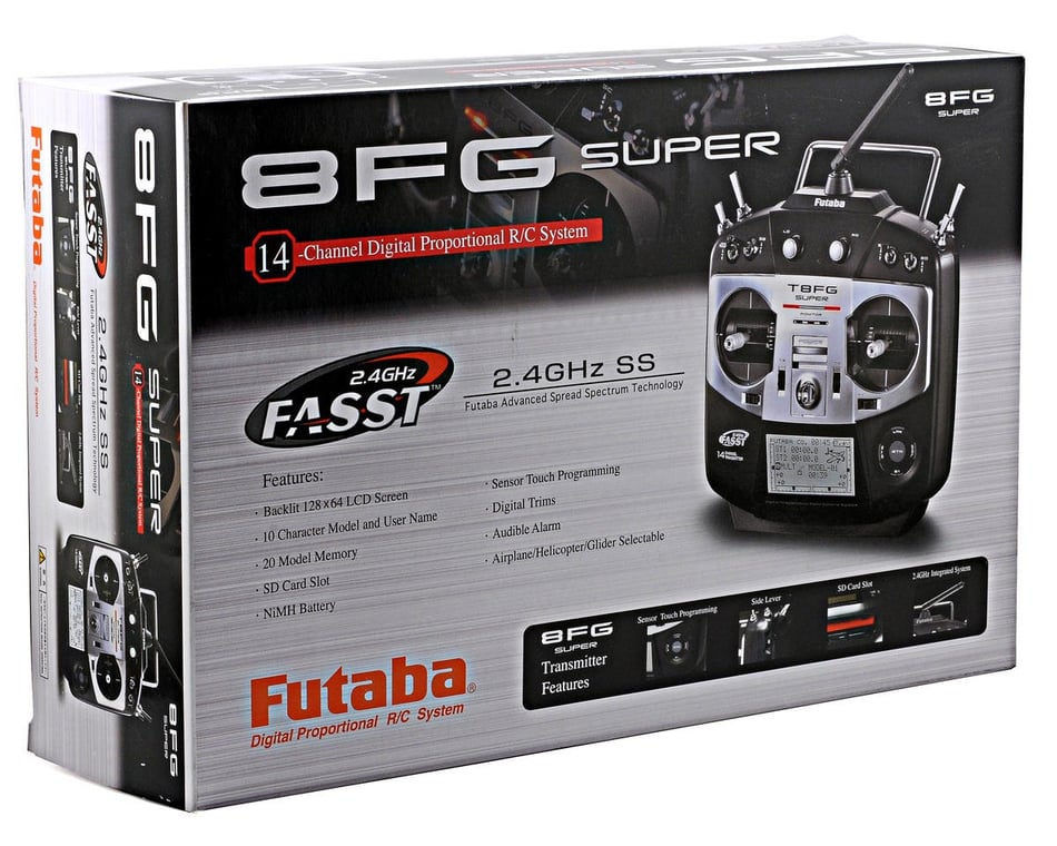 Futaba 8FG Super 2.4GHz FASST 14-Channel Airplane Radio System w/R6208SB  Receiver