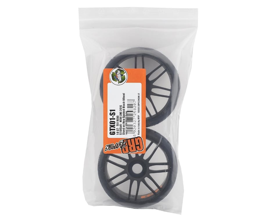 NEW GRP Mounted Belted Tires Grey S4 REVO 17mm 1/8 Buggy