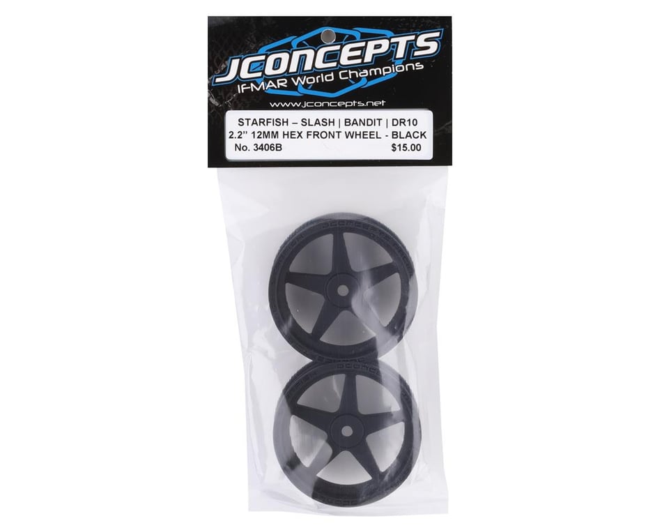 2 JConcepts Starfish Street Eliminator 2.2" Front Drag Racing Wheels Black 