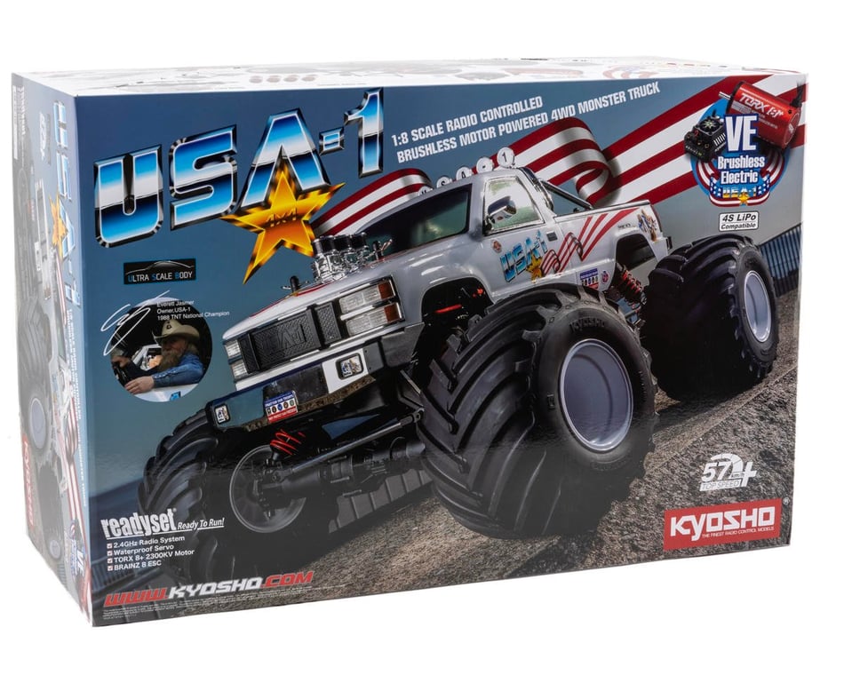 Kyosho USA-1 VE 1/8 4WD ReadySet Electric Monster Truck [KYO34257D] - AMain  Hobbies