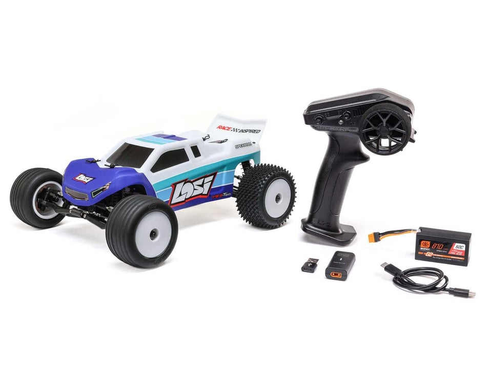 Losi Mini T 2.0 V2 1 18 RTR 2WD Brushless Stadium Truck Blue LOS 1056T2 AMain Hobbies