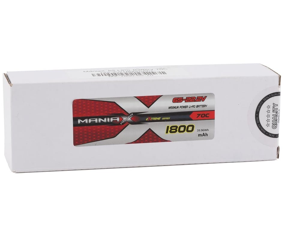 ManiaX 6S LiPo Battery 70C (22.2V/1800mAh) w/EC5 Connector [MX-1800-6S-70]  - AMain Hobbies